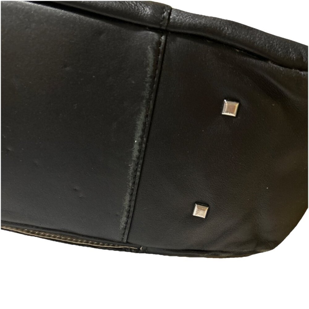 TUMI Sinclair Camilla Commuter Brief Black Leather Laptop Work Bag Tote Key Fob - Picture 16 of 16